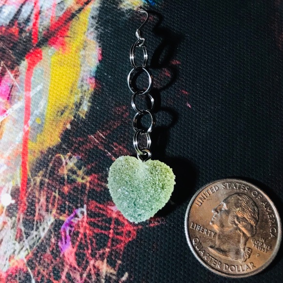 Blue Kawaii Candy Soft Gummy Heart Ombré Handmade Stainless Steel Earrings - Picture 14 of 15